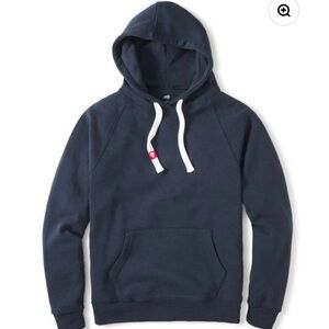 Sportiqe Navy Blue Hoodie with White Drawstrings